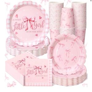 Pink Baby Shower Party Supplies Set